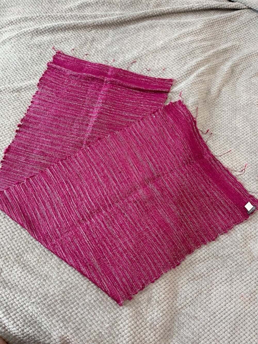 Faliero Sarti Magenta Mauve Pink Acrylic Silk Metal Luxury Unisex Neck Scarf